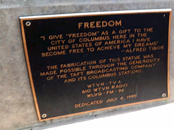 Freedom plaque